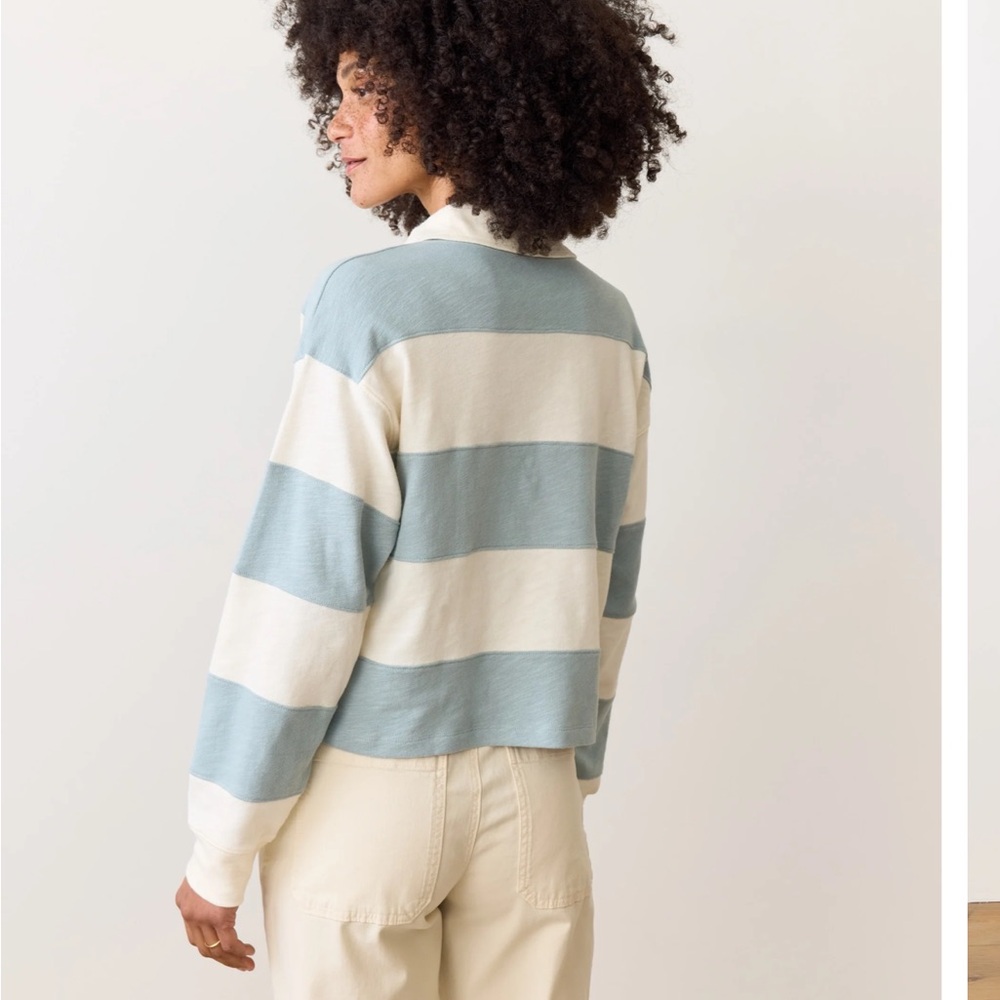 Marine Layer cropped rugby shirt